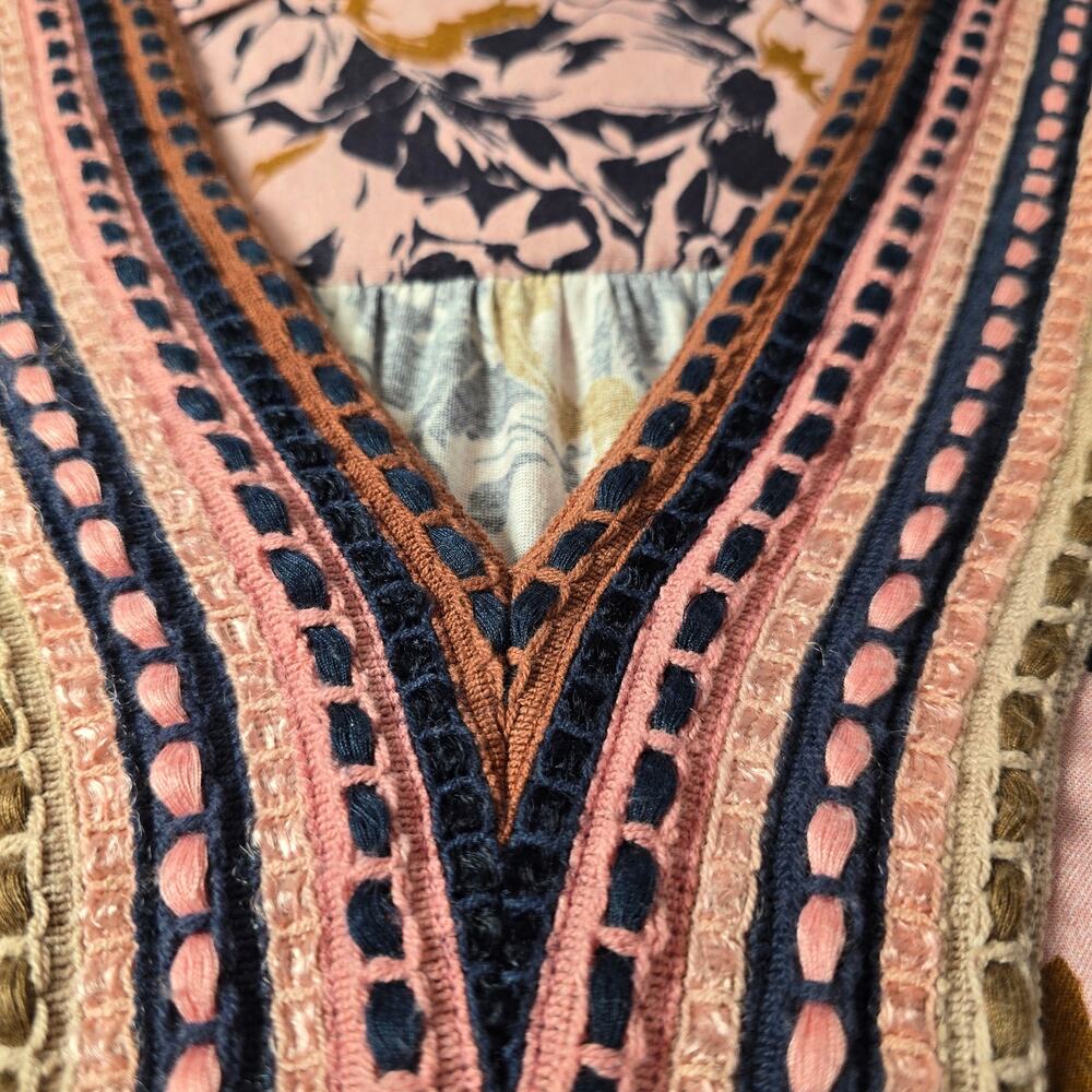 Bl-nk x Anthropologie Stephanie Long-Sleeve Top in pink floral. Size M. Ret $118 - Picture 7 of 11